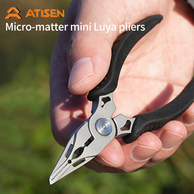 Fishing Hook Sharpener - ที่คีบปลาปากแหลมสแตนเลสแบบพกพาคีมตกปลามีดสายถักอเนกประสงค์
