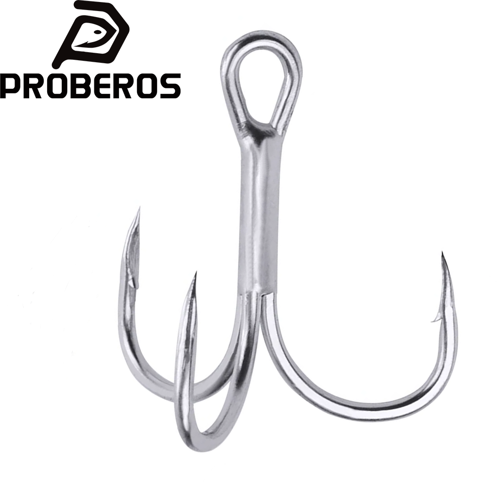 Fishing Hook Offset - PROBEROS 20ชิ้น/ล็อตน้ำเค็มตกปลาตะขอTreble Hooks 1 #-2 #-4