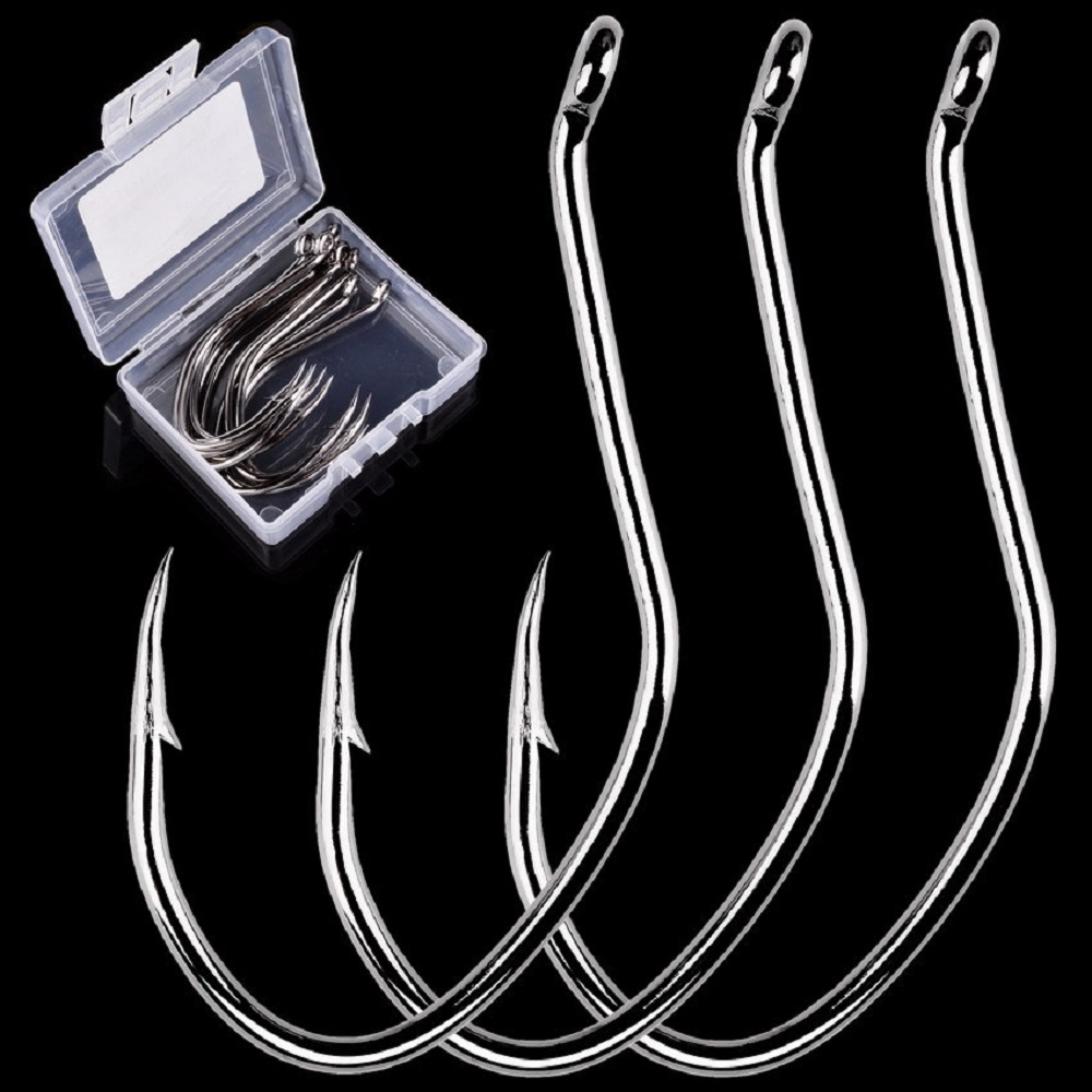 Fishing Hook Circle - เบ็ดตกปลาปลาดุก10ชิ้น/กล่องเบ็ดตกปลาเหล็กกล้าคาร์บอนสูงตะขอเบ็ดตกปลา6/0 -10ชิ้นเบ็ดวงกลมคม