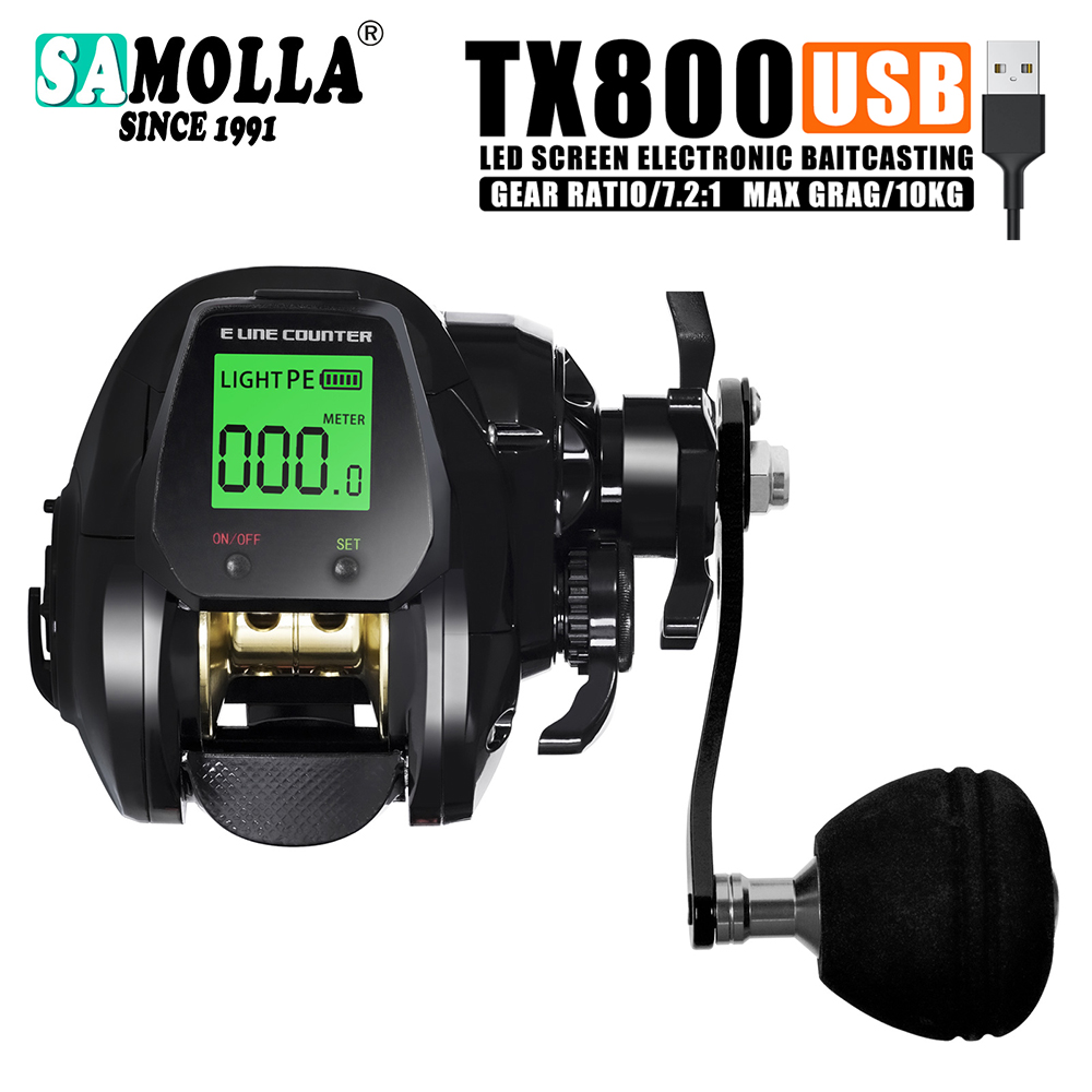 Shimano Reel Stradic - SAMOLLA Baitcasting ตกปลา Reel อิเล็กทรอนิกส์หน้าจอ LED