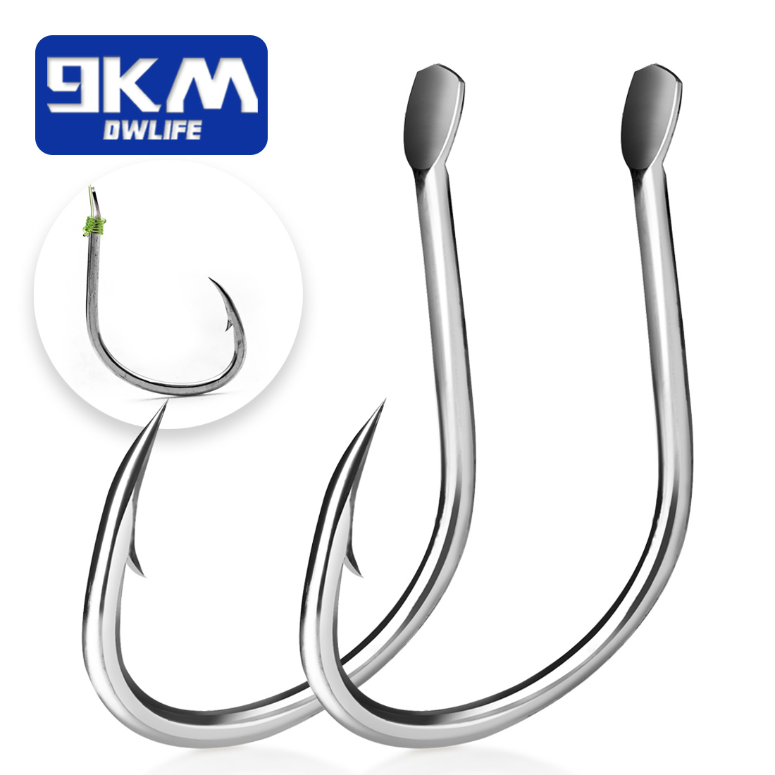 Fishing Hook Circle - ตะขอเหยื่อสด9กม. ตะขอตกปลาน้ำเค็มขนาด25 ~ 100ชิ้นตะขอตกปลาไร้ตาตะขอกว้างปลาดุกตะขอวงกลมรูปปลาหมึกตะขอเบ็ด
