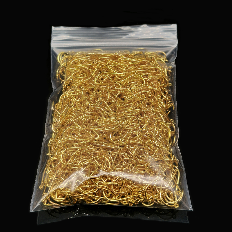 Fishing Hook Circle - 200 PCS ตะขอตกปลาเหล็กคาร์บอนทองวงกลมเดี่ยว Fishhook Fly Fishing