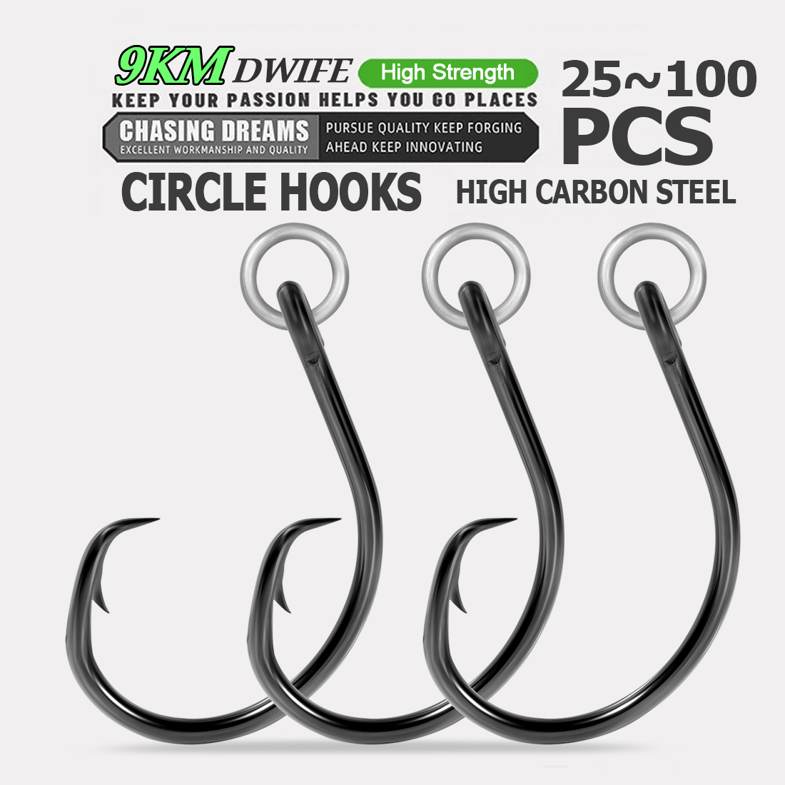 9KM วงกลมตะขอตกปลา Ringed Eye  - Fishing Hook Circle บทวิจารณ์และราคา