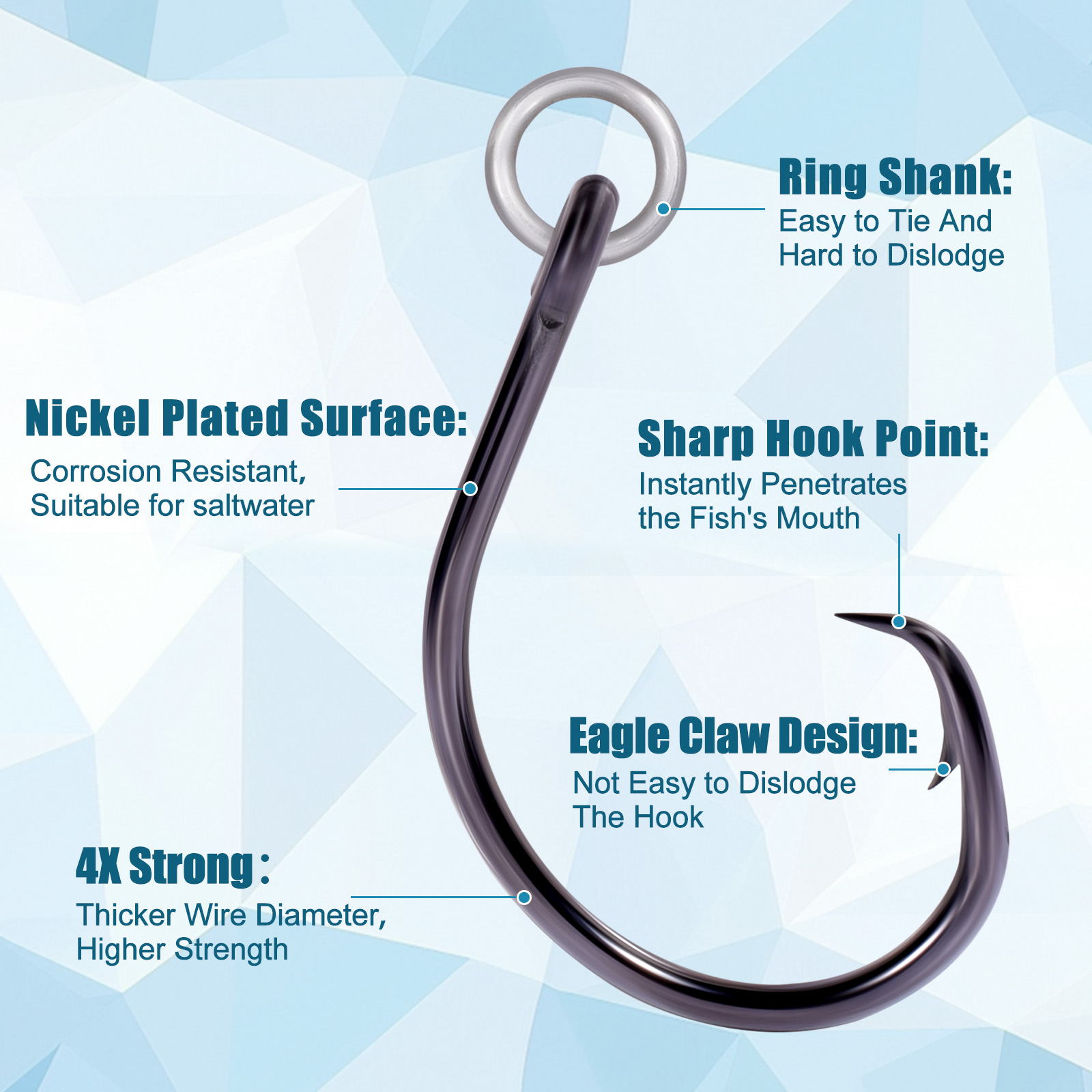 9KM วงกลมตะขอตกปลา Ringed Eye  - Fishing Hook Circle บทวิจารณ์และราคา