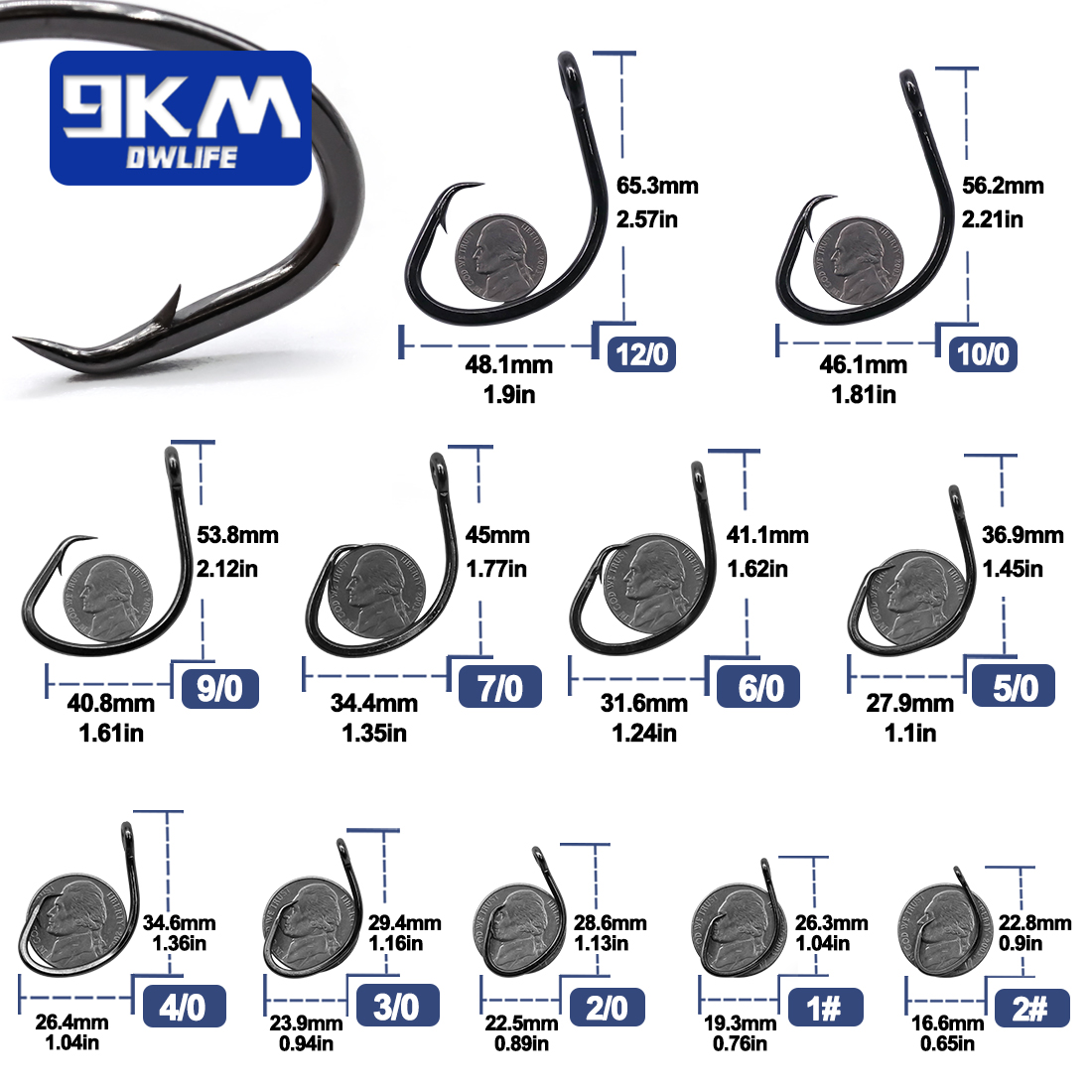 9KM ตะขอวงกลม 25 ~ 50 ชิ้นตะขอ - Fishing Hook Barbless บทวิจารณ์และราคา