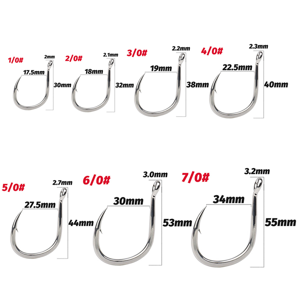 10PCS ปลาใหญ่ตะขอ 1/0-7/0 Supe - Fishing Hook Circle บทวิจารณ์และราคา