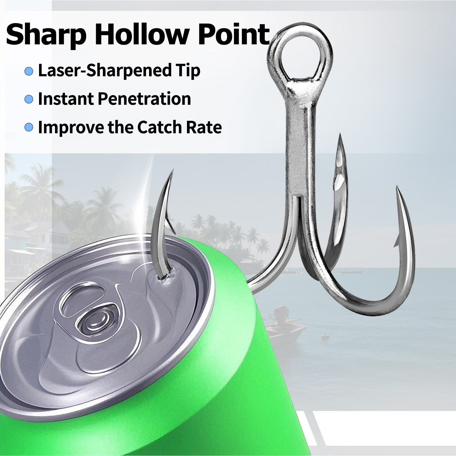 เบ็ดตกปลาทะเล 9KM แบบสามทาง แข - Fishing Hook Offset บทวิจารณ์และราคา
