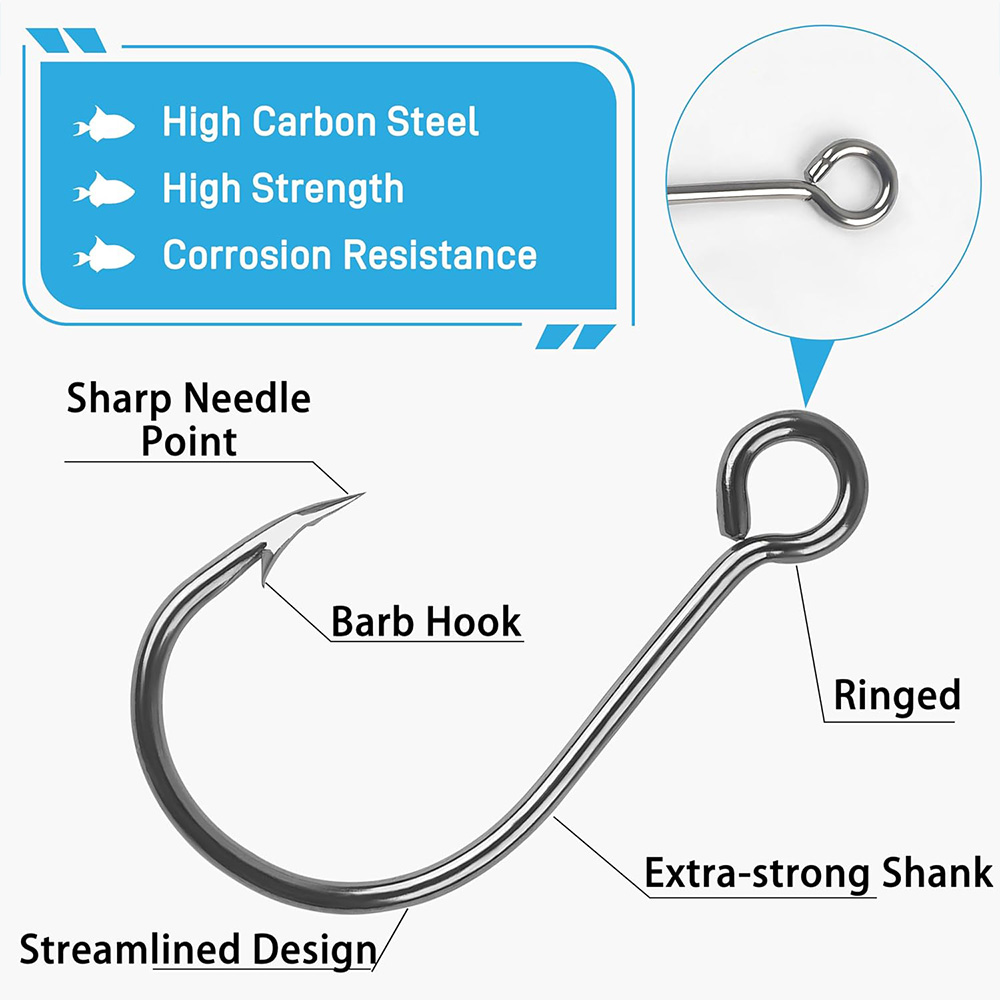 70 ชิ้นตกปลาอินไลน์ตะขอเดี่ยวเ - Fishing Hook Offset บทวิจารณ์และราคา