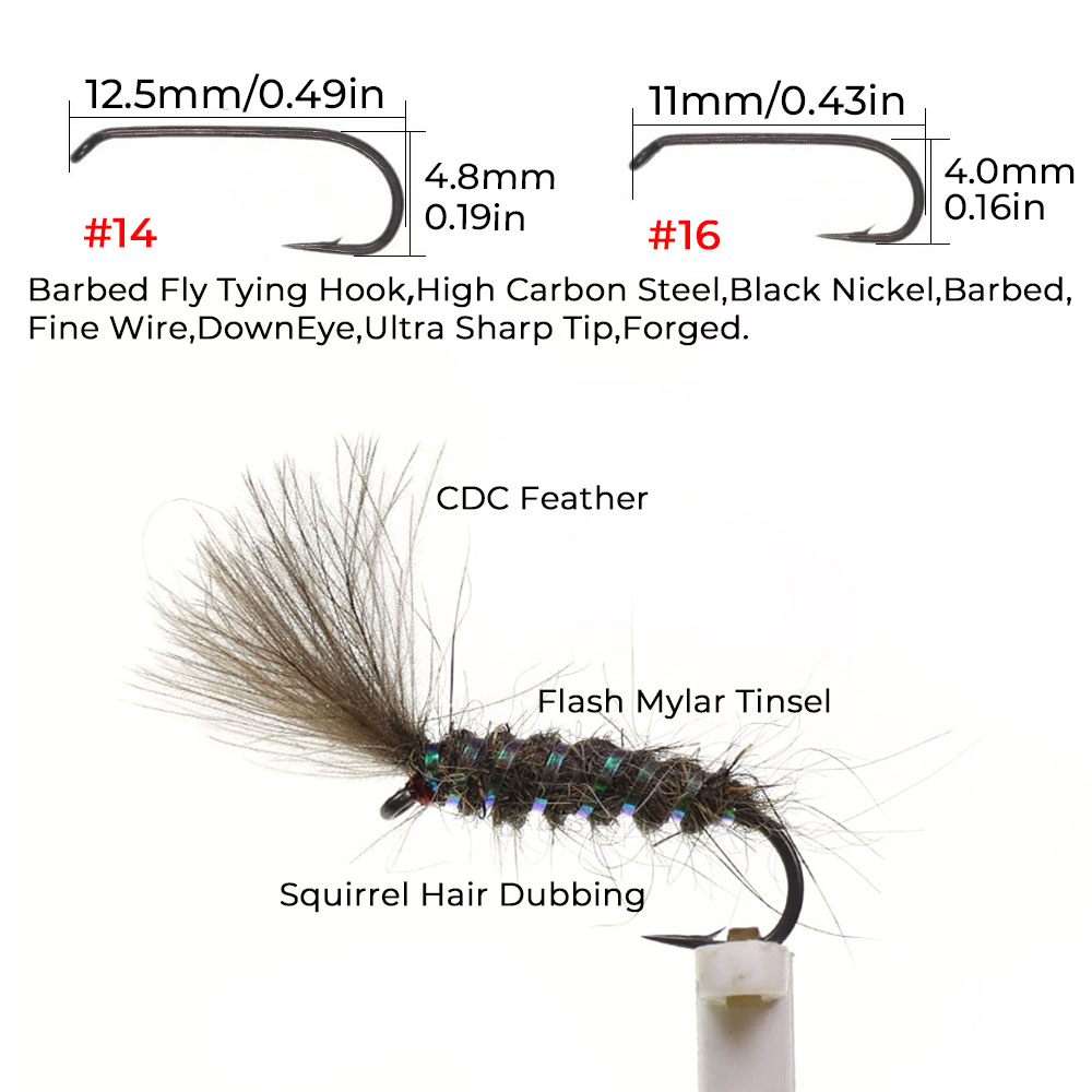 5/6 ชิ้น CDC Parachute Dry Fly - Fishing Hook Size บทวิจารณ์และราคา